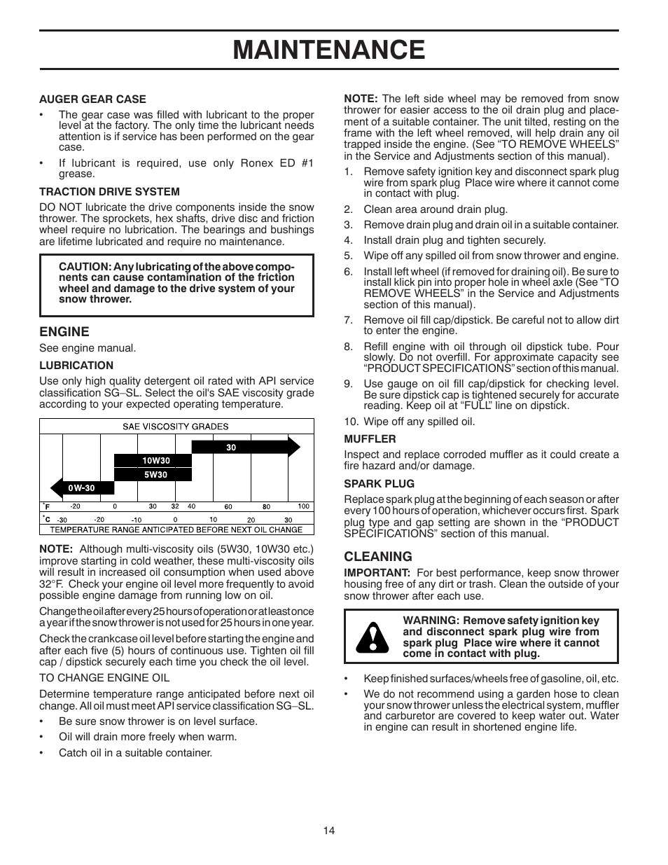 Maintenance | Poulan 416829 User Manual | Page 14 / 32