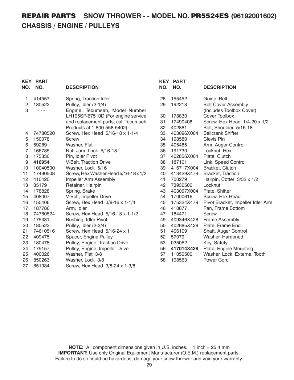 Poulan 416829 User Manual | Page 29 / 32