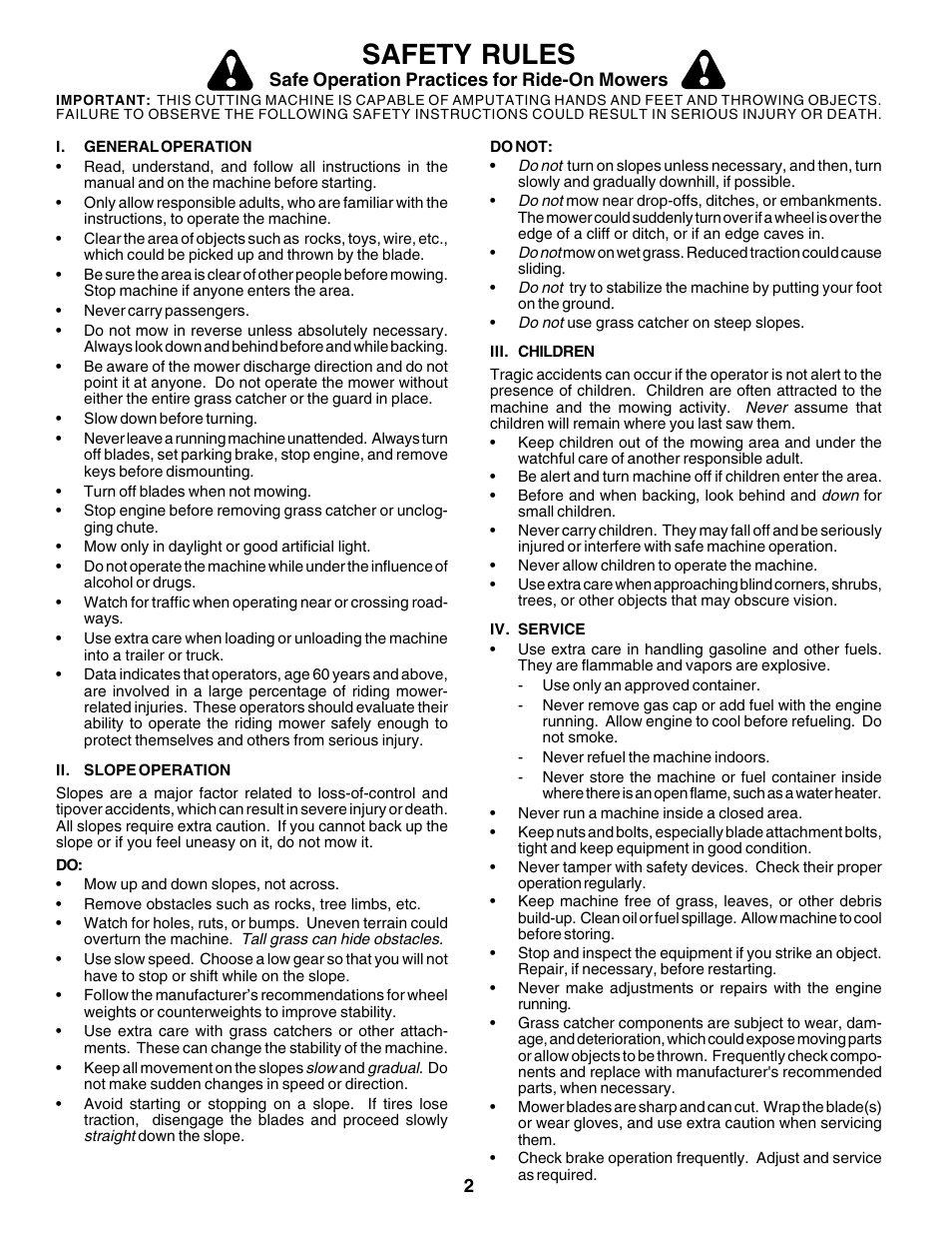 Safety rules | Poulan 175581 User Manual | Page 2 / 48