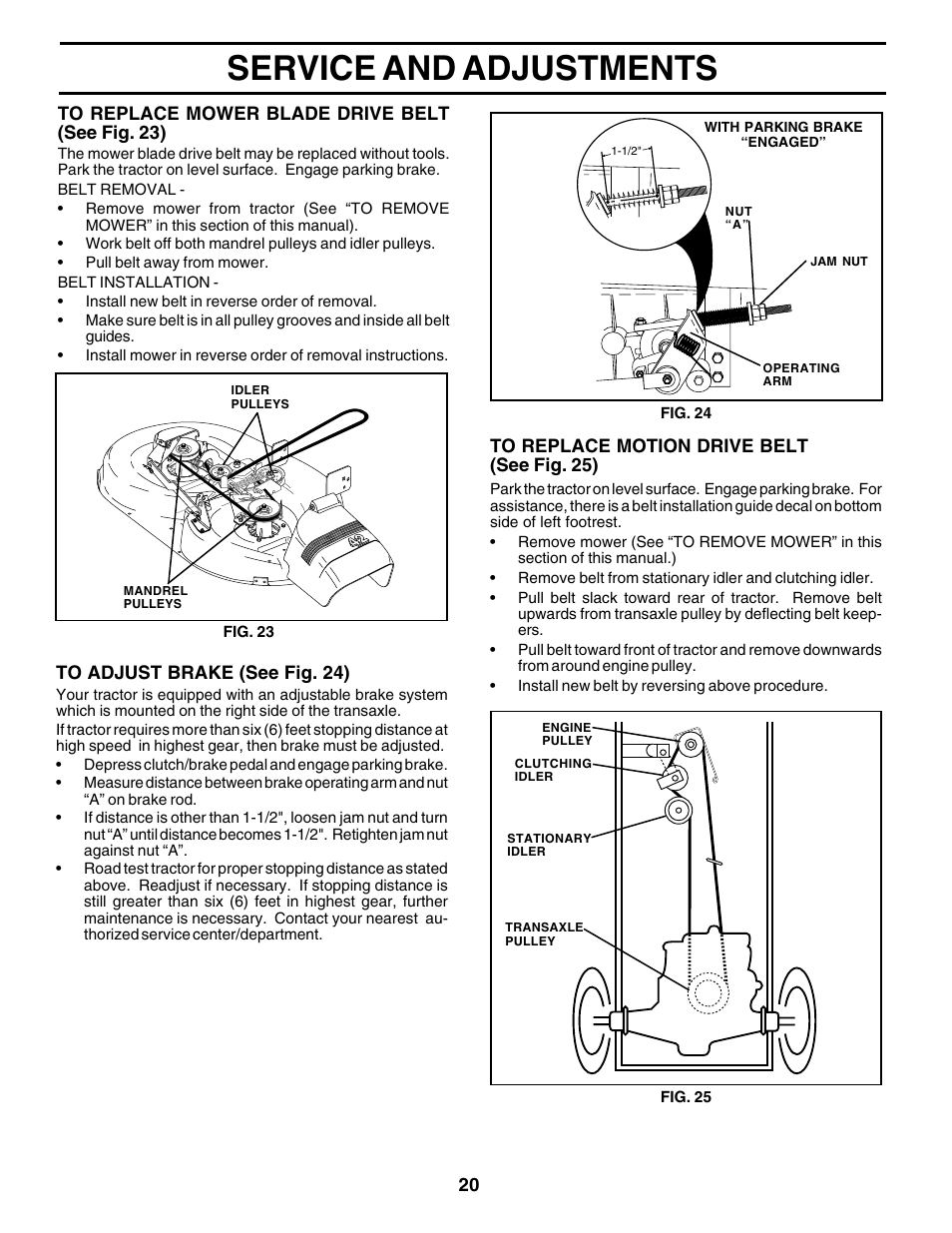 Service and adjustments | Poulan 175581 User Manual | Page 20 / 48