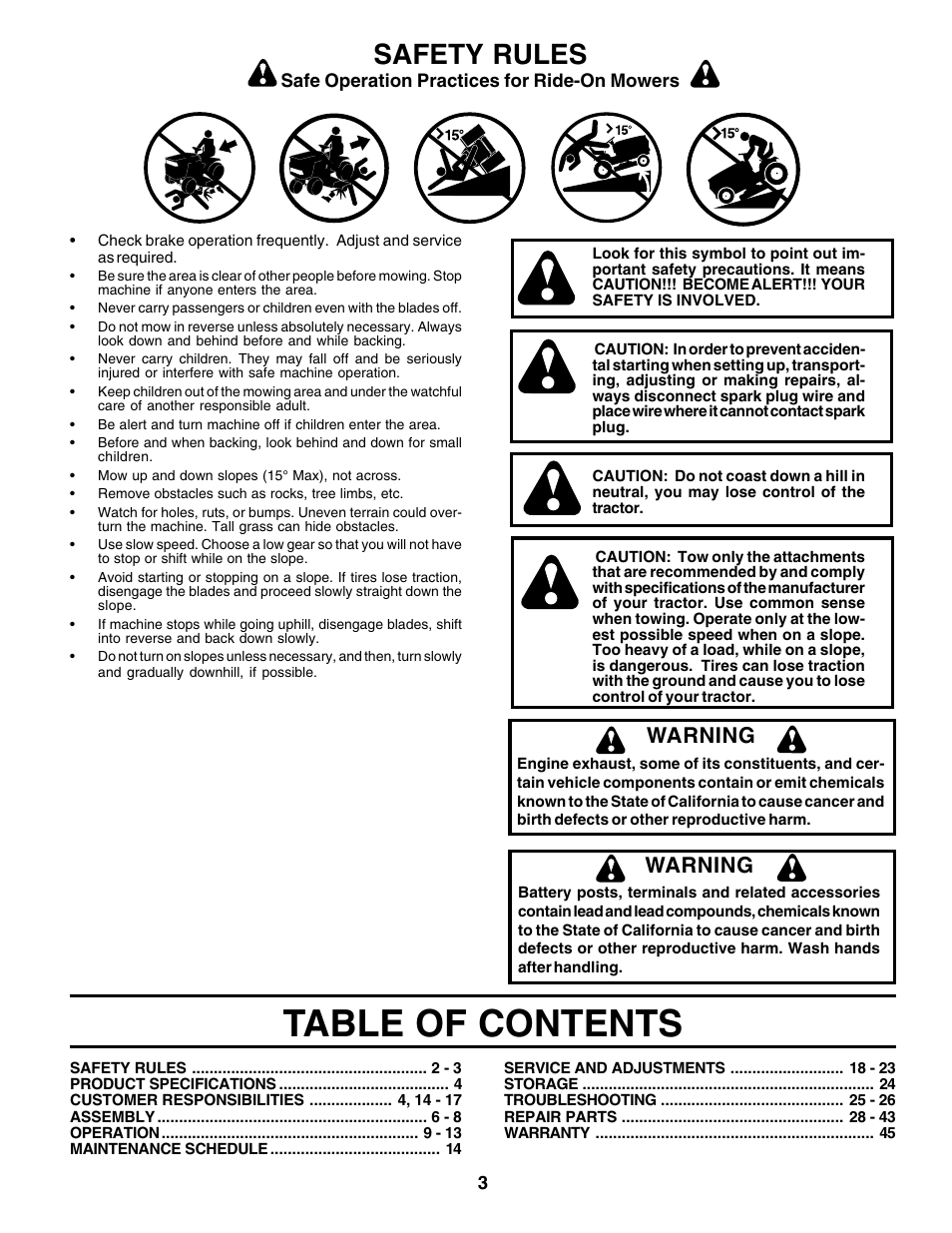 Poulan 175581 User Manual | Page 3 / 48