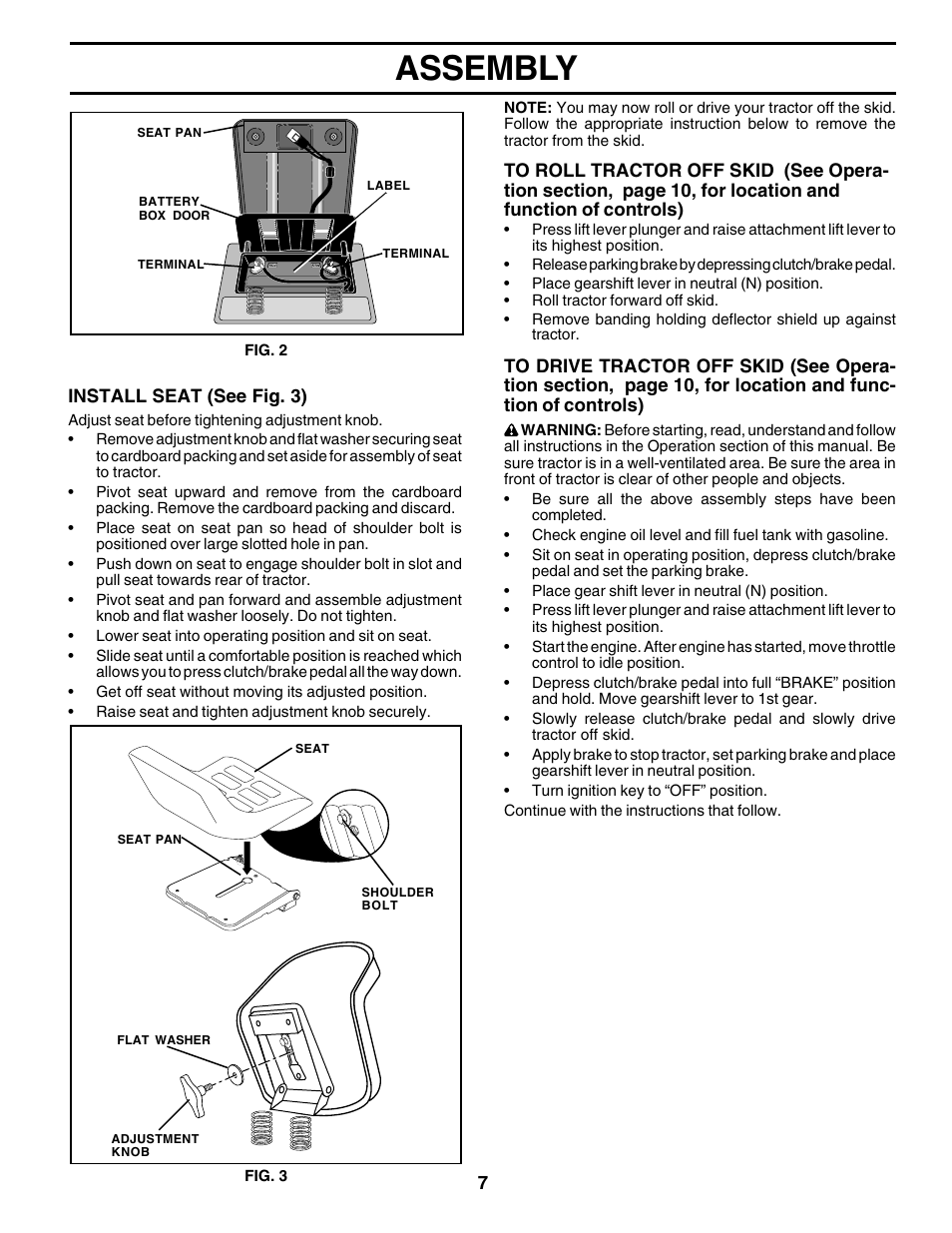 Assembly | Poulan 175581 User Manual | Page 7 / 48
