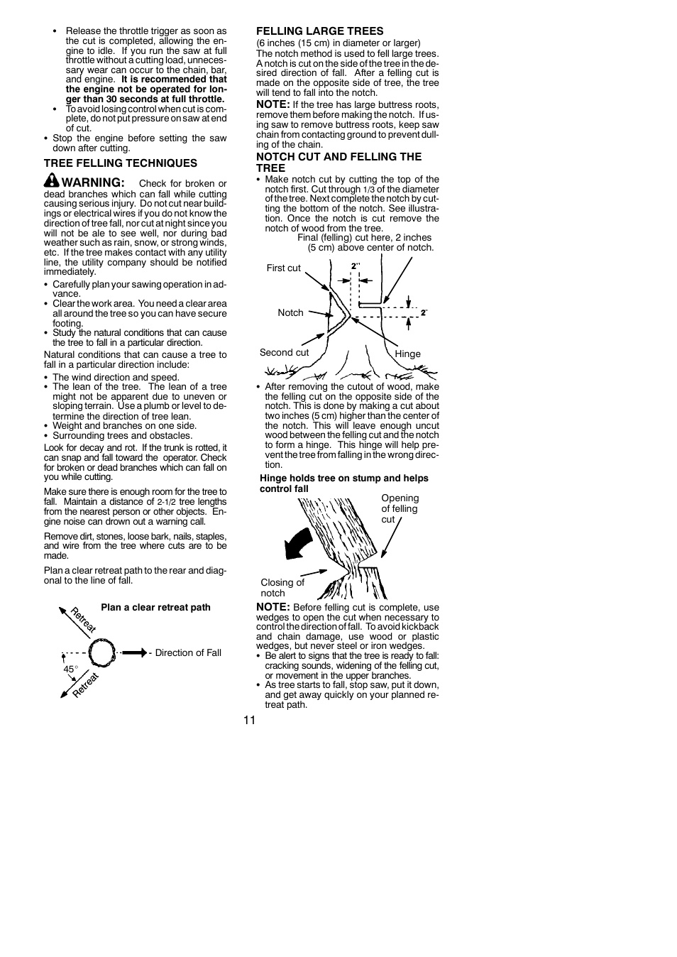 Warning | Poulan BH 2660 User Manual | Page 11 / 18