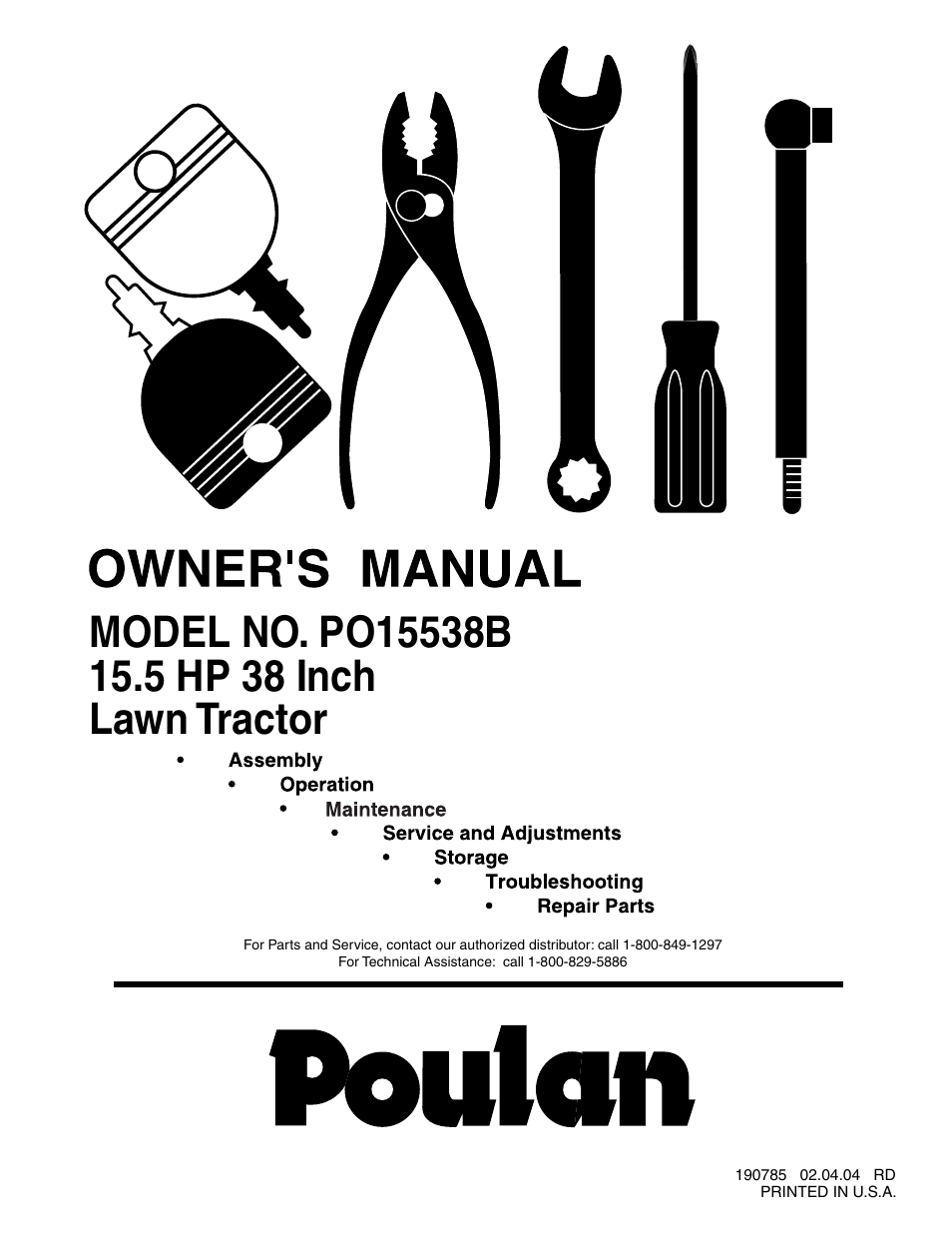 Poulan 190785 User Manual | 44 pages