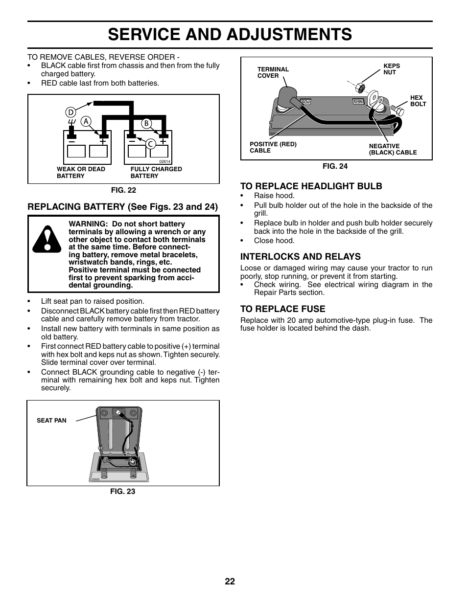 Service and adjustments | Poulan 190785 User Manual | Page 22 / 44