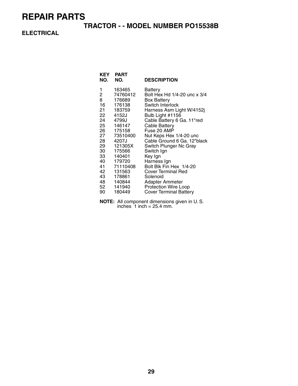 Repair parts | Poulan 190785 User Manual | Page 29 / 44