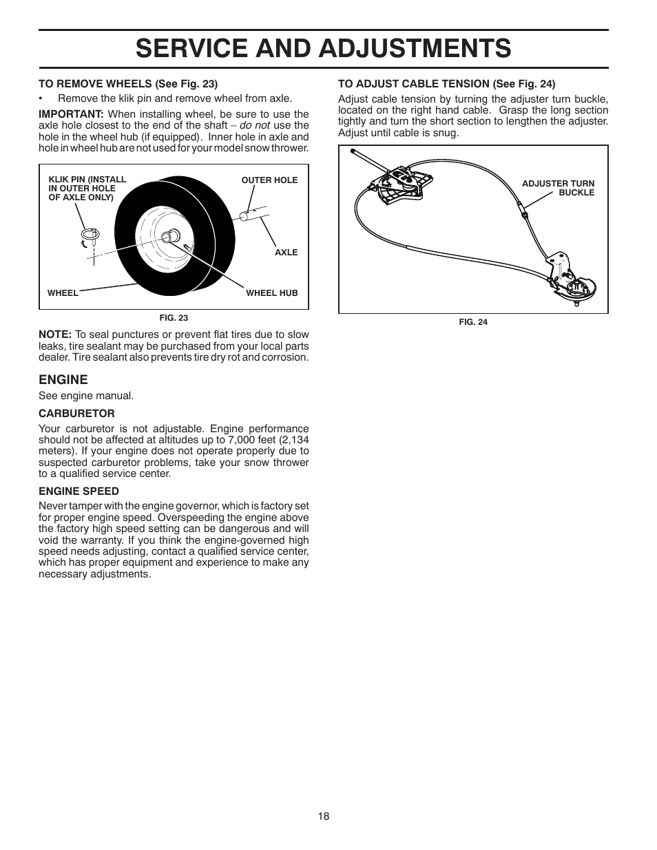 Service and adjustments | Poulan 428556 User Manual | Page 18 / 40