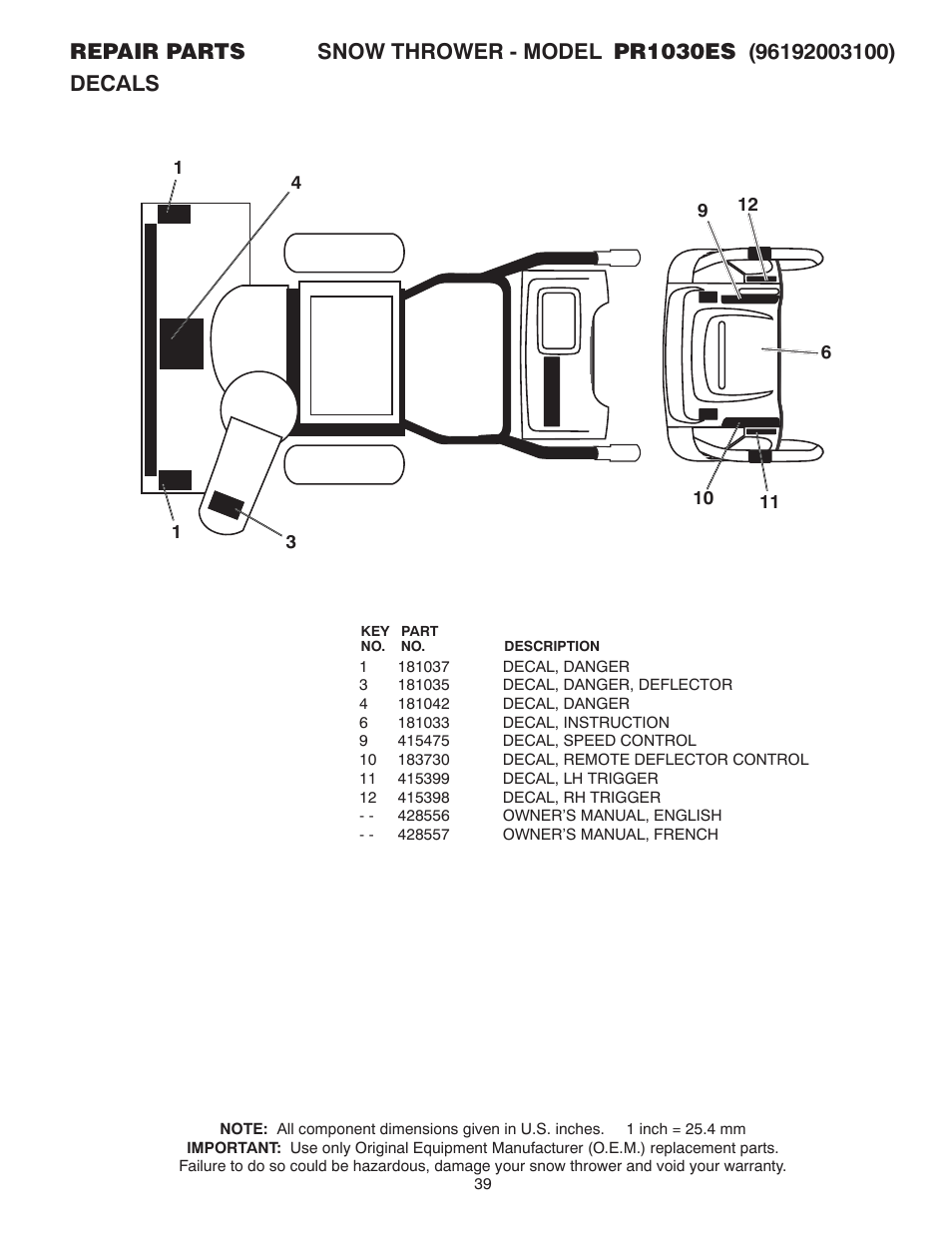 Poulan 428556 User Manual | Page 39 / 40