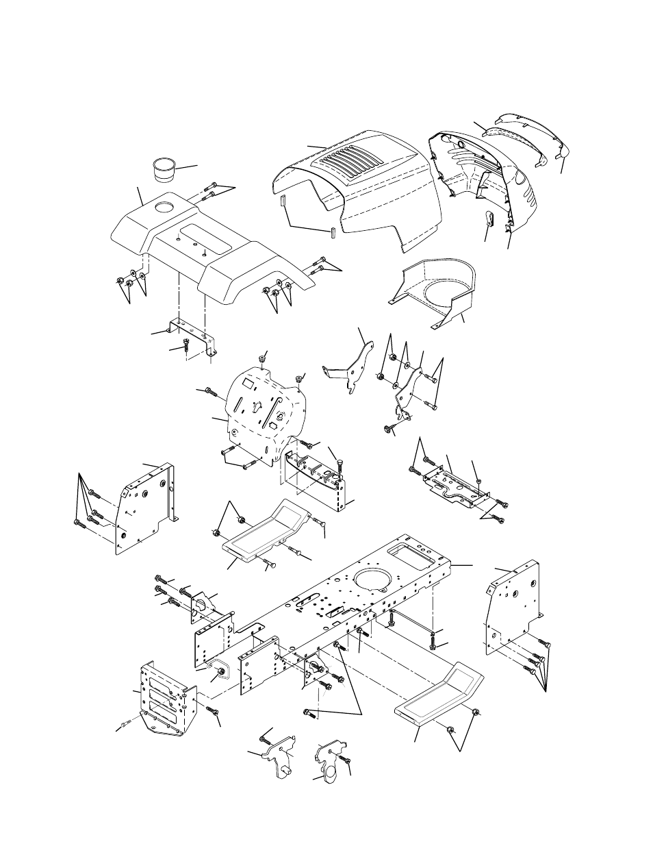 Repair parts, Tractor - - model number prk17g42stb, Chassis and enclosures | Poulan 178108 User Manual | Page 30 / 48
