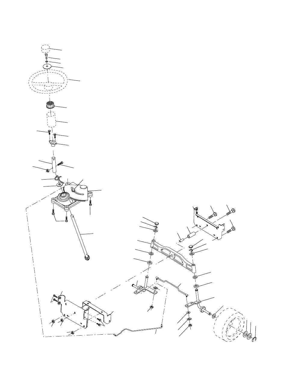 Repair parts, Tractor - - model number prk17g42stb, Steering assembly | Poulan 178108 User Manual | Page 34 / 48