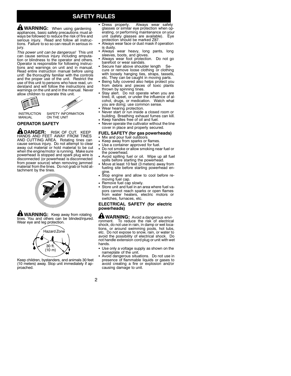 Safety rules | Poulan Pro PP2000T User Manual | Page 2 / 7