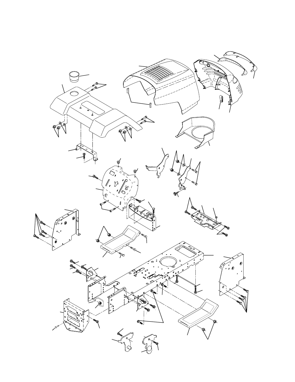 Repair parts, Tractor - - model number prk17g42sta, Chassis and enclosures | Poulan 177545 User Manual | Page 30 / 48