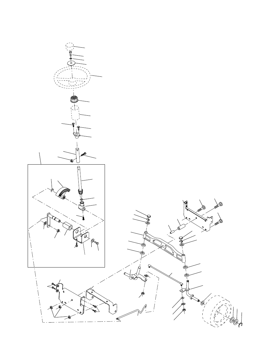 Repair parts, Tractor - - model number prk17g42sta, Steering assembly | Poulan 177545 User Manual | Page 34 / 48