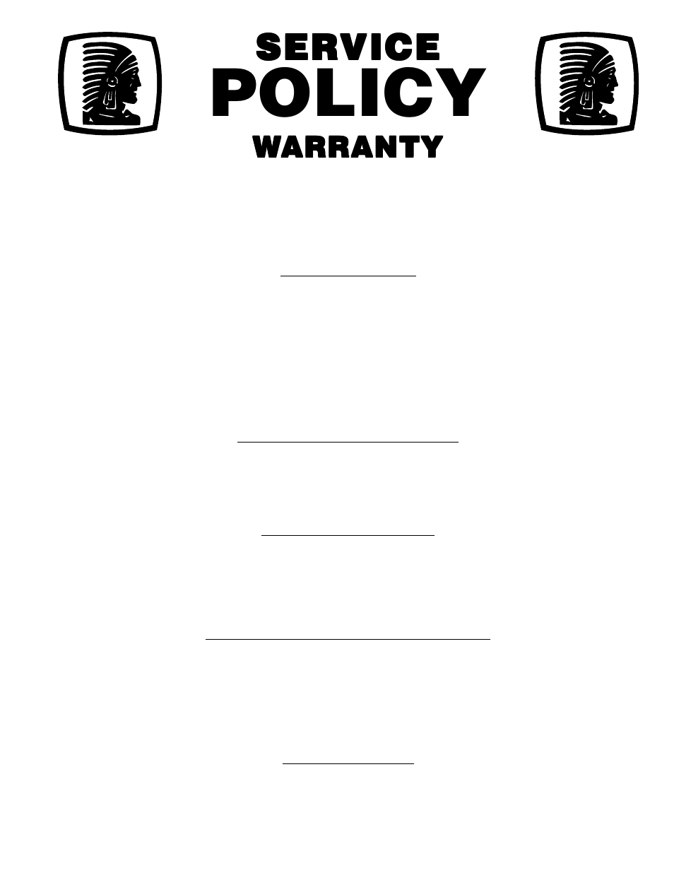 Policy, Ser service vice vice vice vice, Wwarranty arranty arranty arranty arranty | Poulan 177545 User Manual | Page 46 / 48