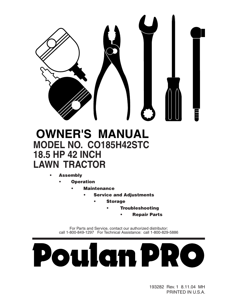 Poulan 193282 User Manual | 29 pages