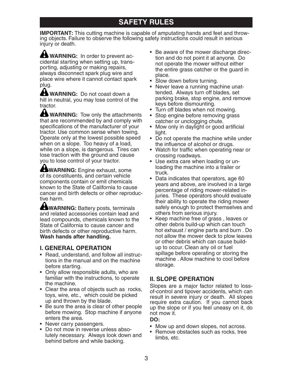 Safety rules | Poulan 193282 User Manual | Page 3 / 29