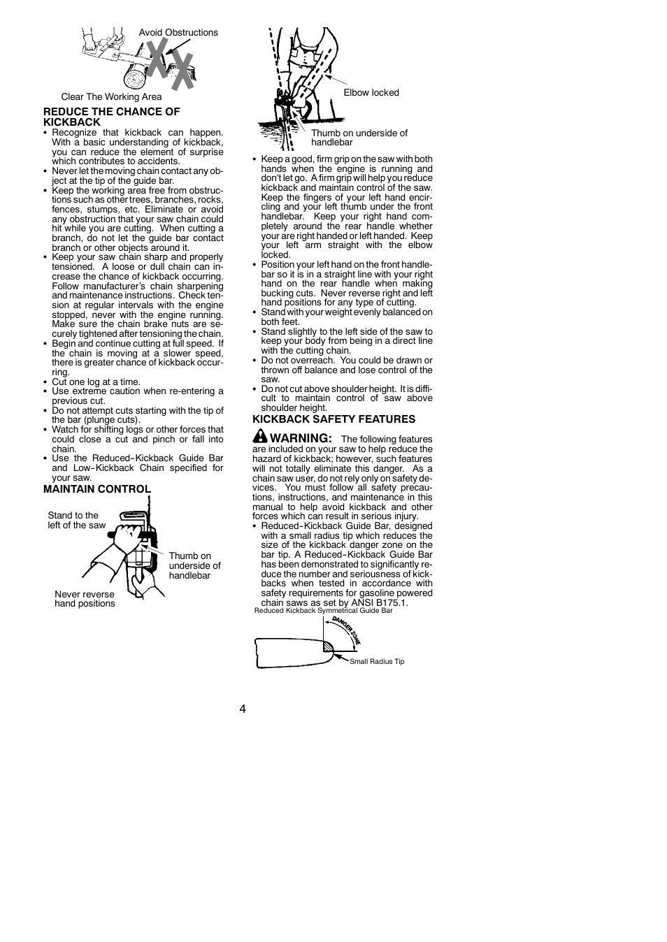 Warning | Poulan 530164603 User Manual | Page 4 / 18