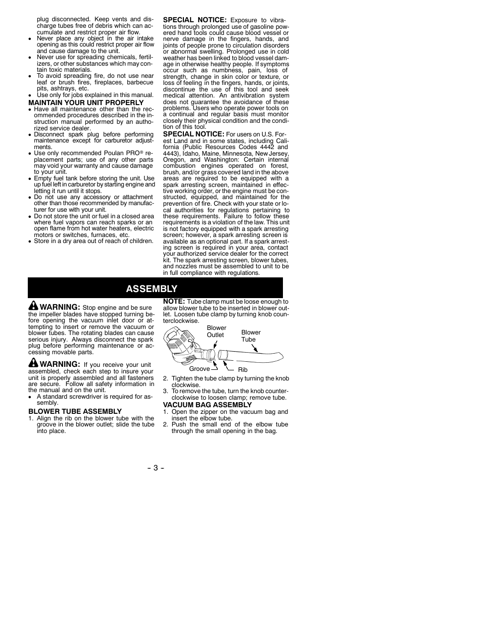 Assembly | Poulan 530088124 User Manual | Page 3 / 11