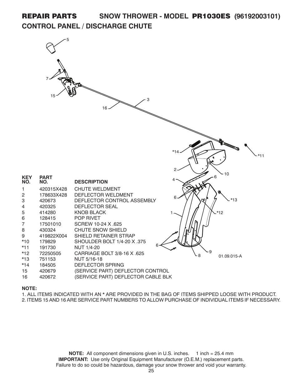 Poulan Pro PR1030ES SNOW THROWER User Manual | Page 25 / 40