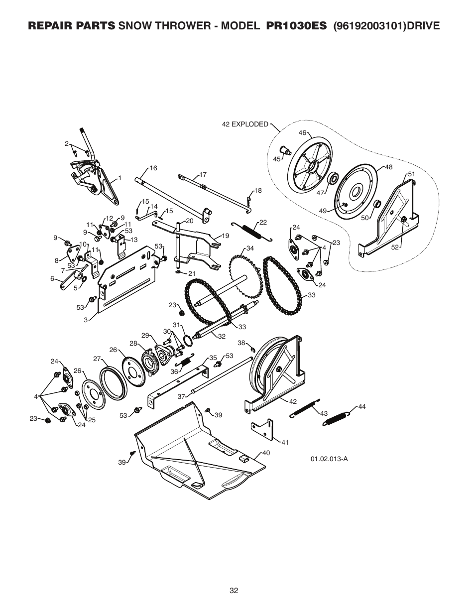 Poulan Pro PR1030ES SNOW THROWER User Manual | Page 32 / 40