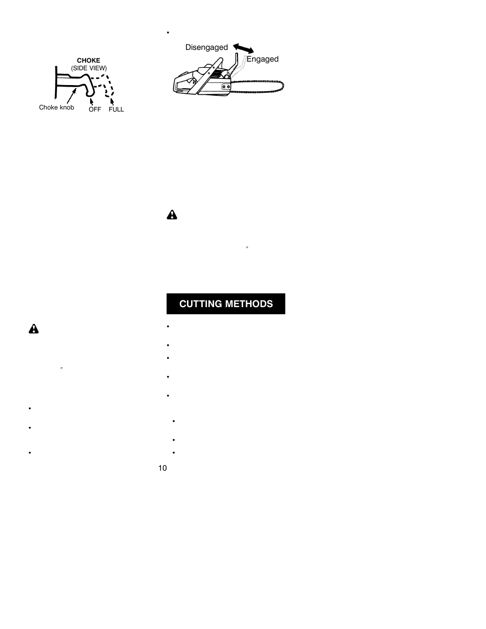 Cutting methods | Poulan S1634 User Manual | Page 10 / 18