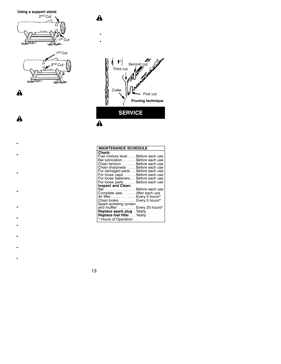 Service | Poulan S1634 User Manual | Page 13 / 18