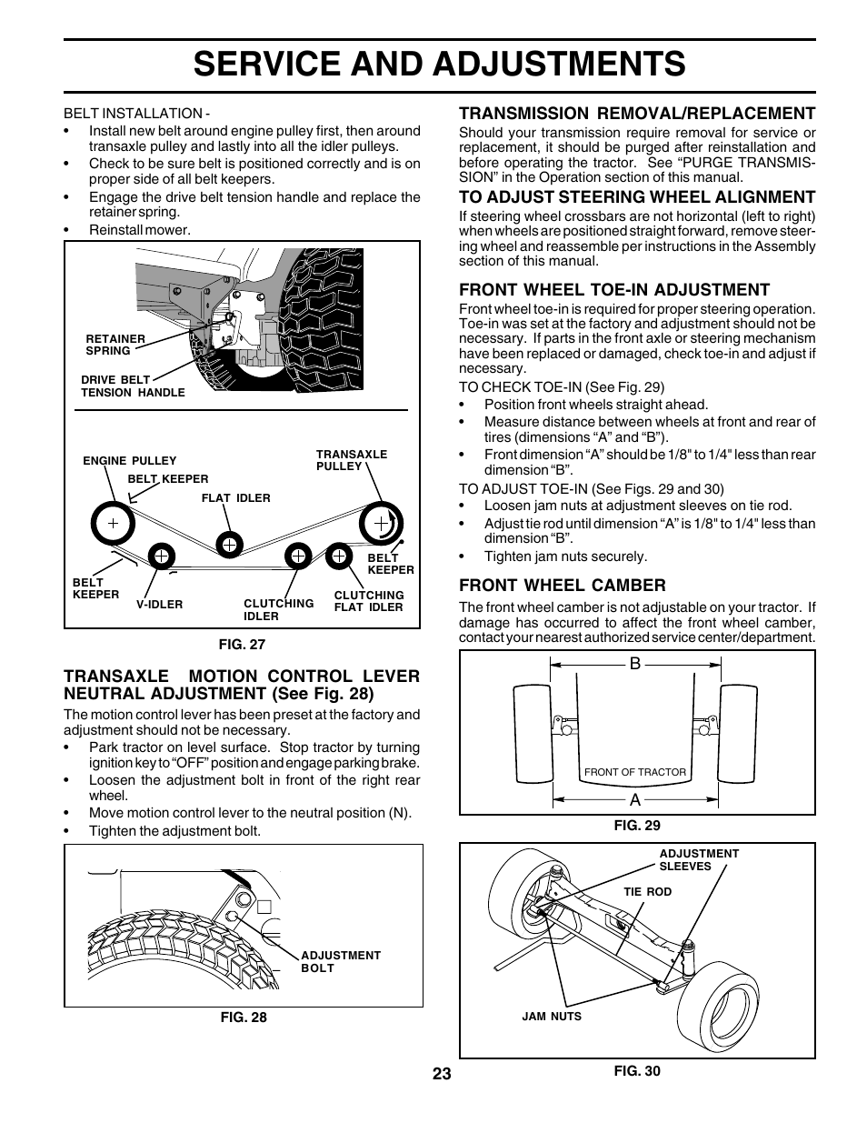 Service and adjustments | Poulan 177925 User Manual | Page 23 / 52