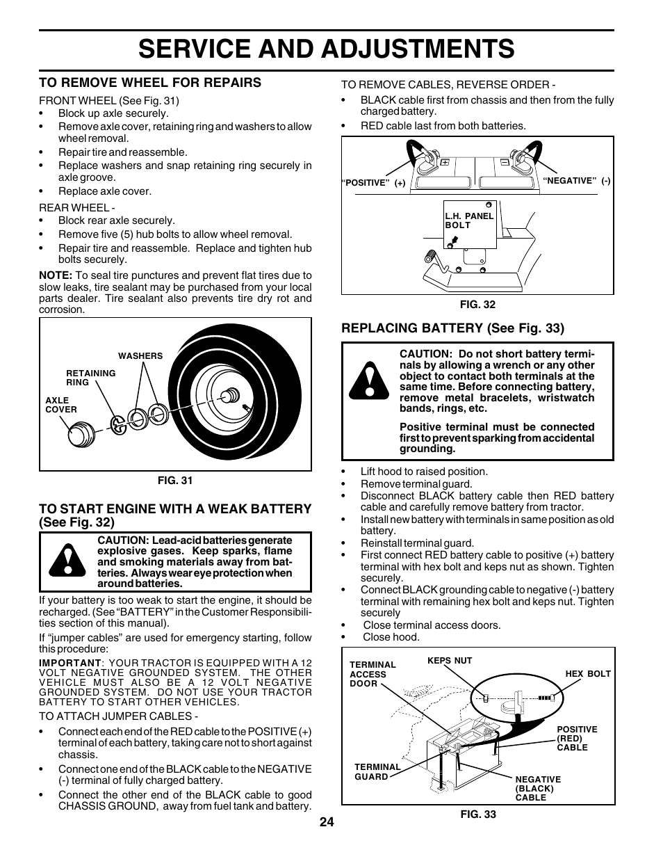 Service and adjustments | Poulan 177925 User Manual | Page 24 / 52