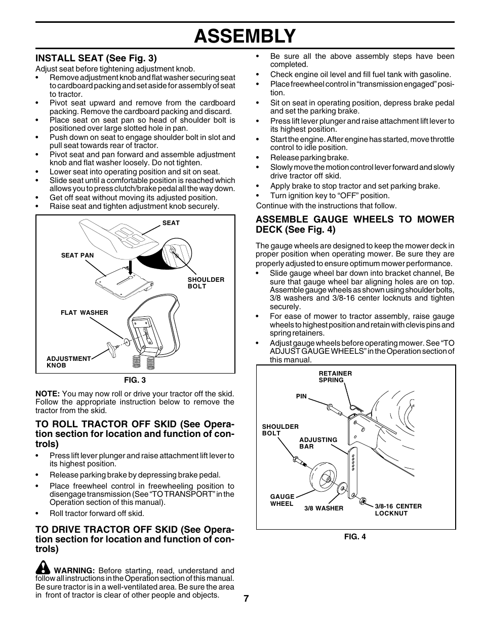 Assembly | Poulan 177925 User Manual | Page 7 / 52
