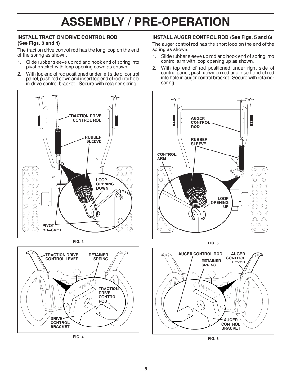 Assembly / pre-operation | Poulan 414949 User Manual | Page 6 / 52