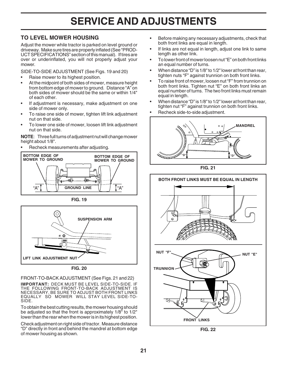 Service and adjustments | Poulan 183255 User Manual | Page 21 / 48