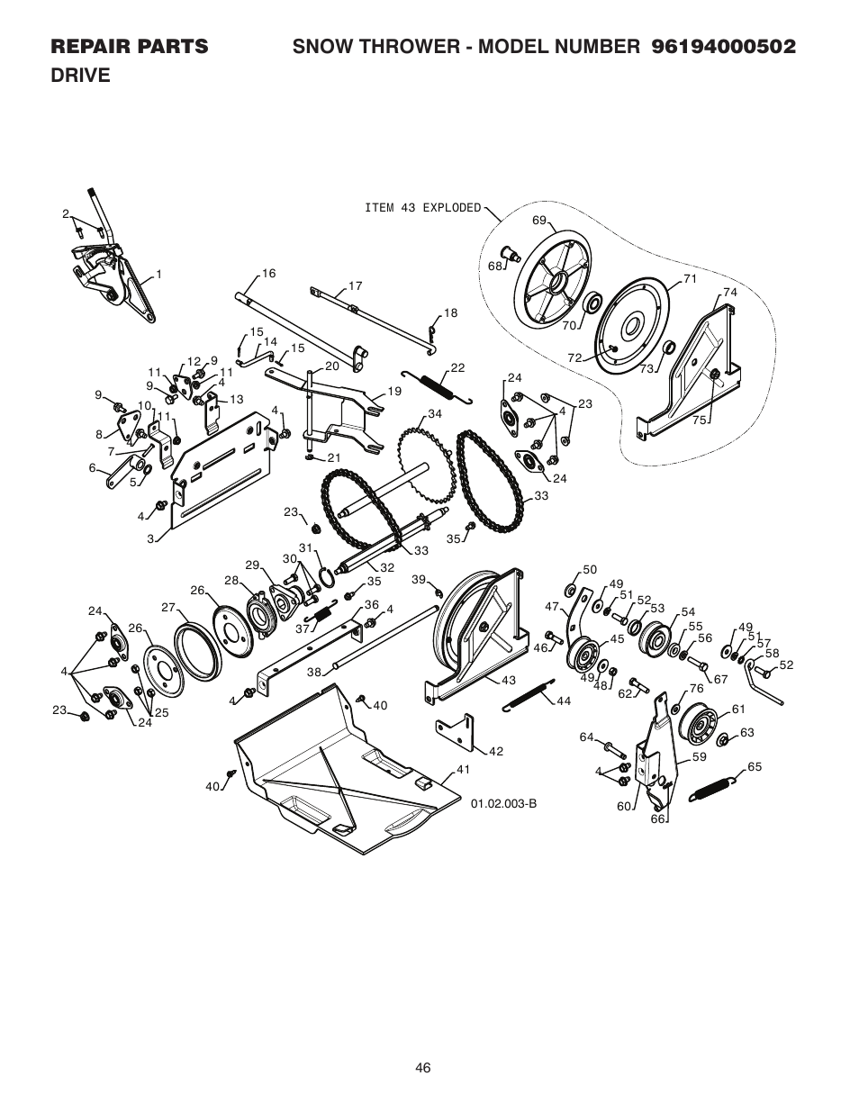 Poulan 96194000502 User Manual | Page 46 / 56