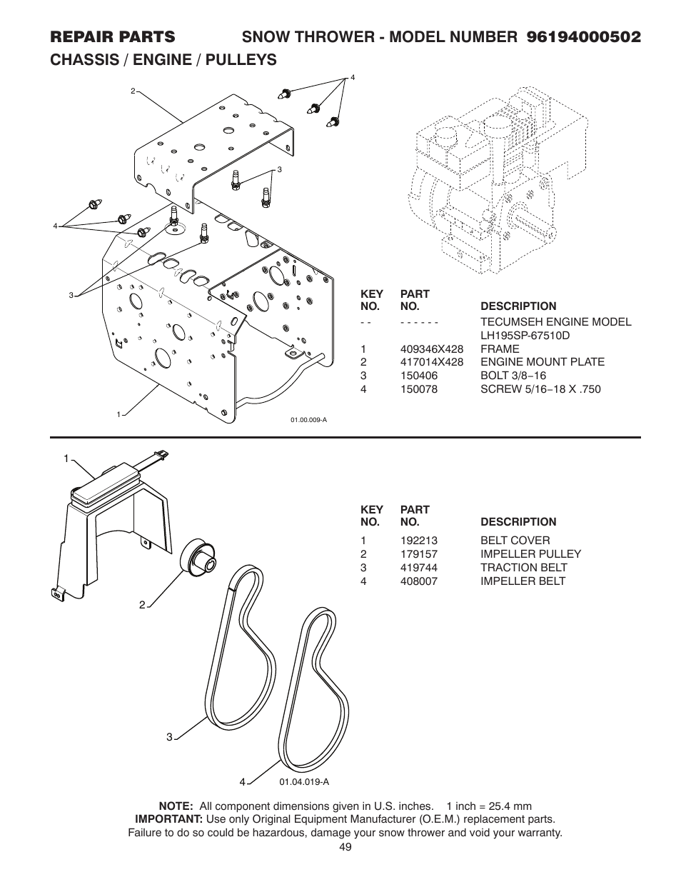 Poulan 96194000502 User Manual | Page 49 / 56