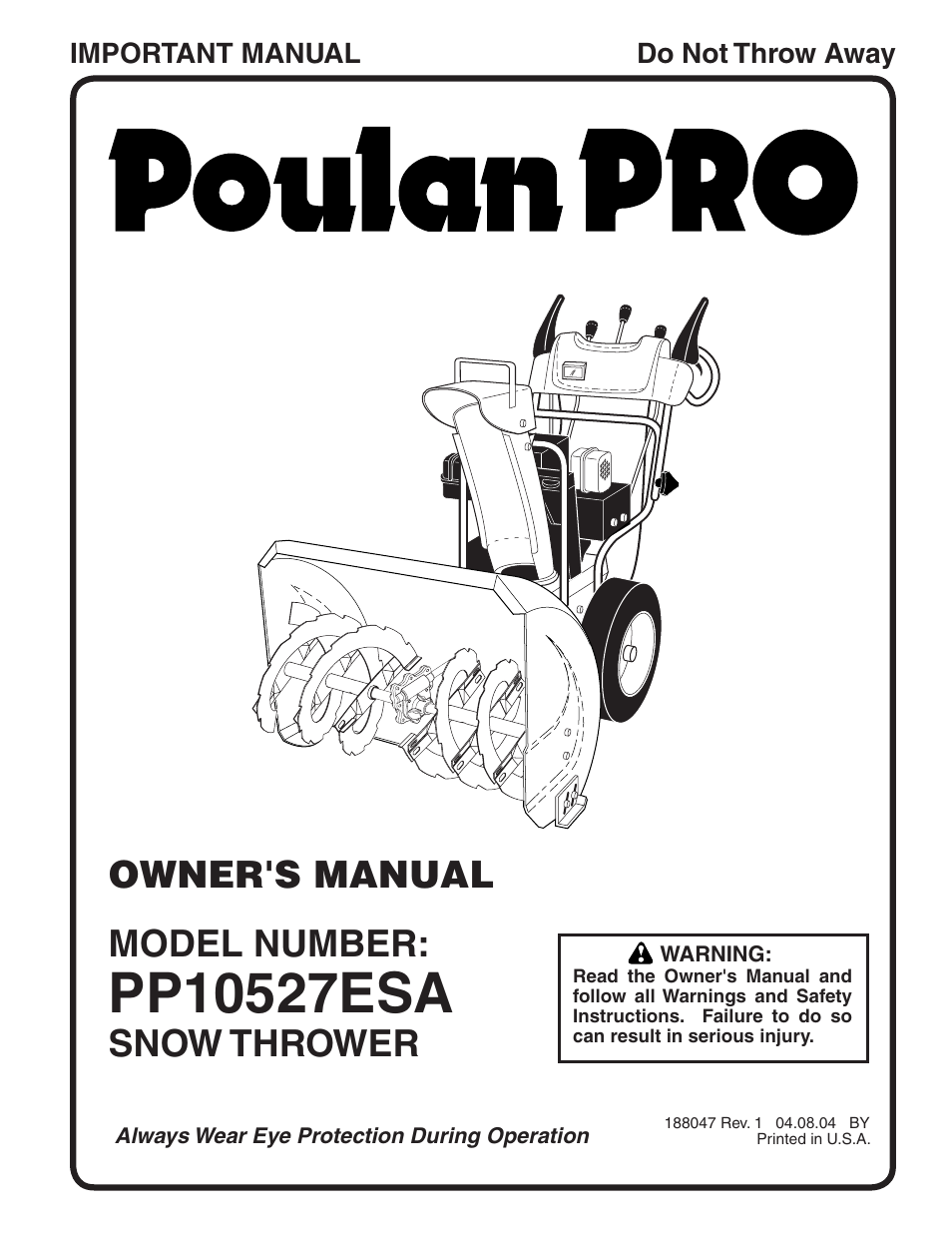 Poulan 188047 User Manual | 20 pages