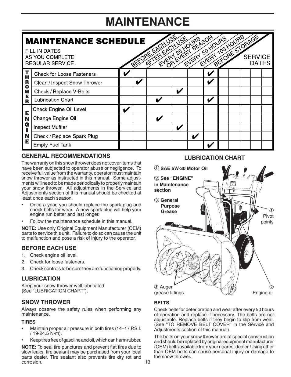 Maintenance | Poulan 96194000506 User Manual | Page 13 / 56