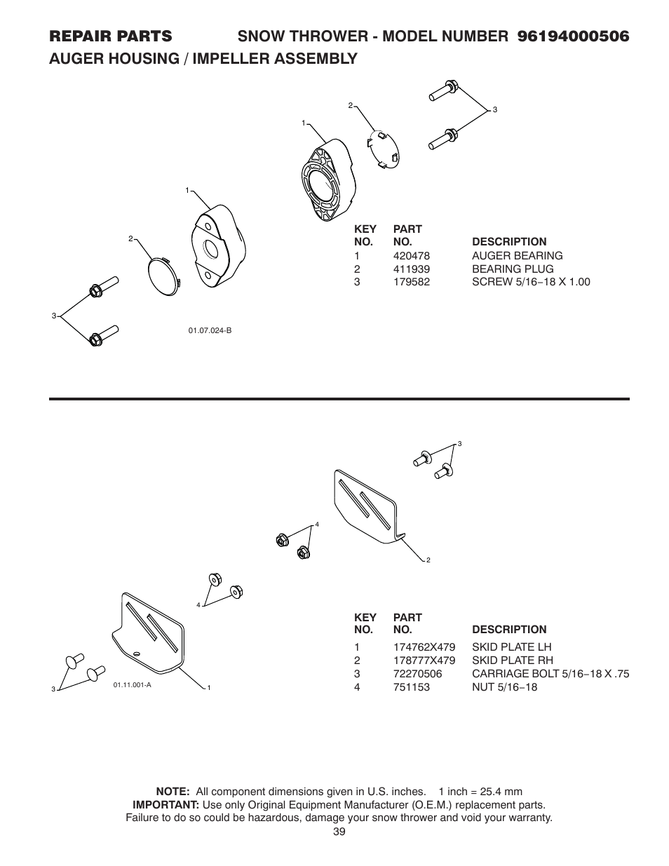 Poulan 96194000506 User Manual | Page 39 / 56