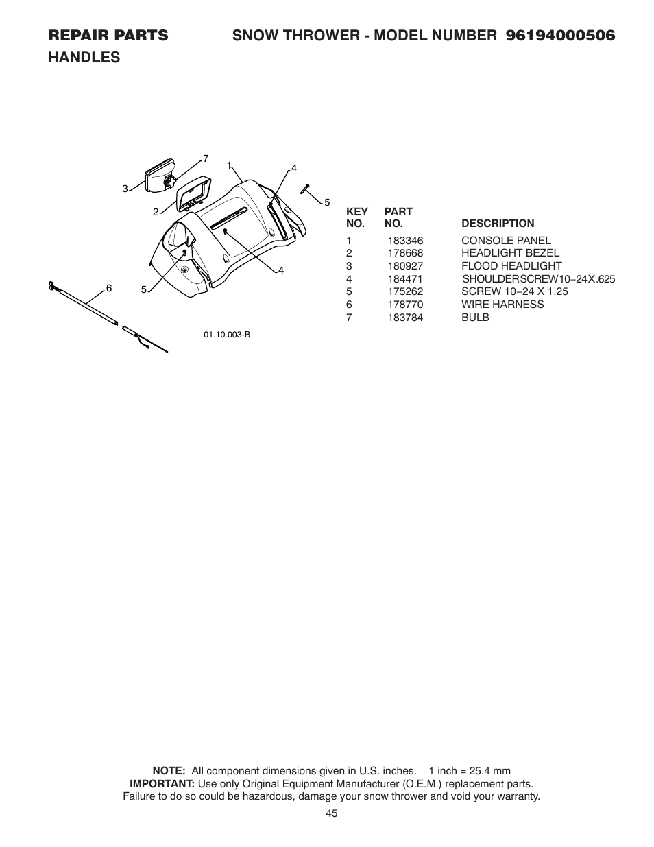 Poulan 96194000506 User Manual | Page 45 / 56