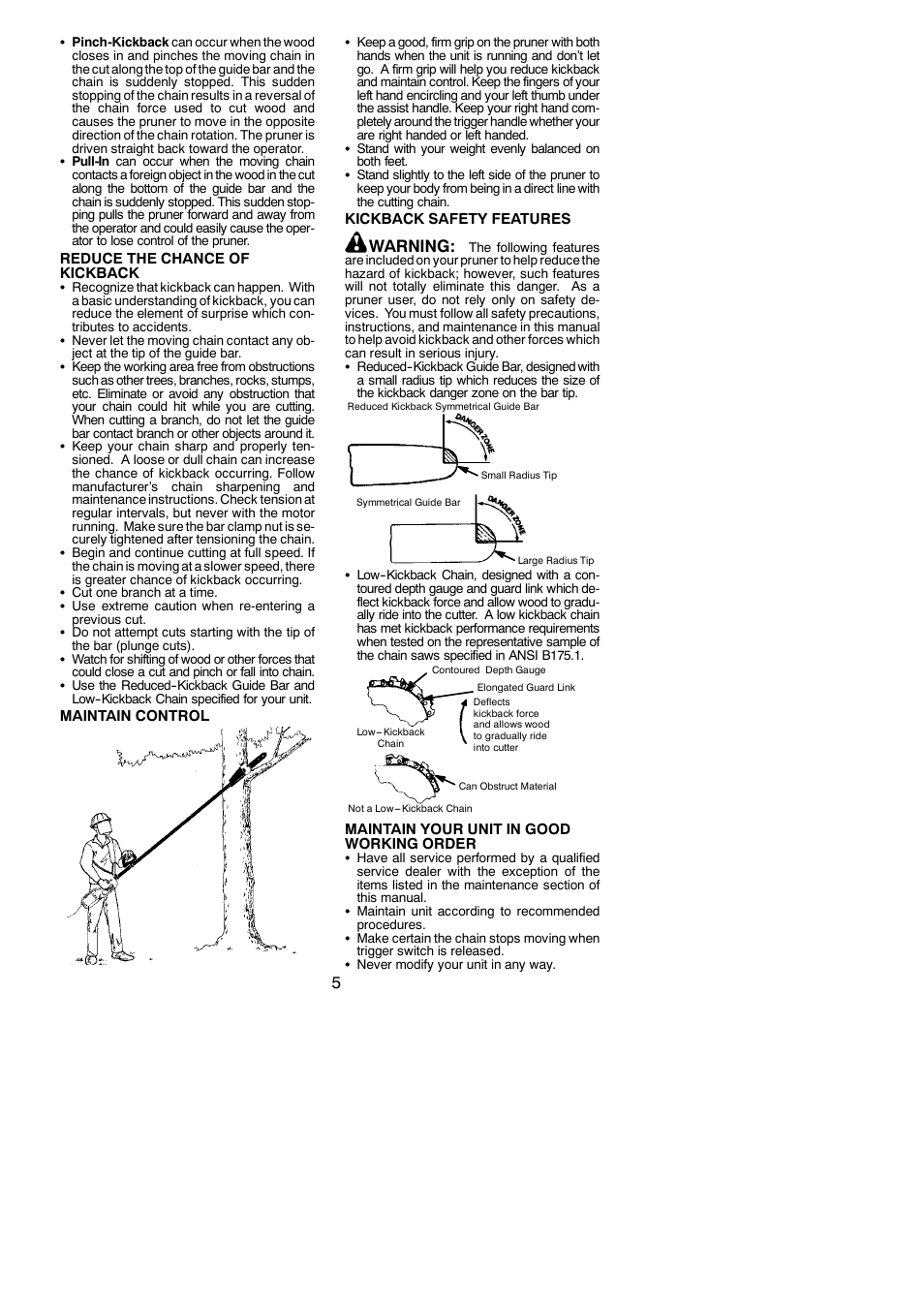 Warning | Poulan 810 EP User Manual | Page 5 / 17