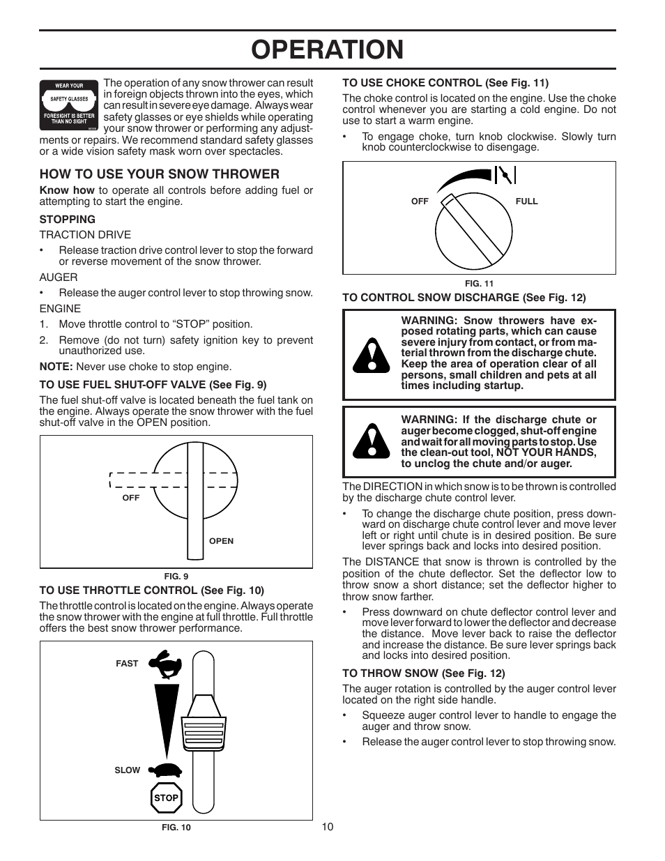 Operation | Poulan 421892 User Manual | Page 10 / 36