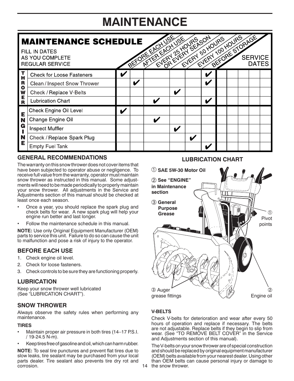 Maintenance | Poulan 421892 User Manual | Page 14 / 36
