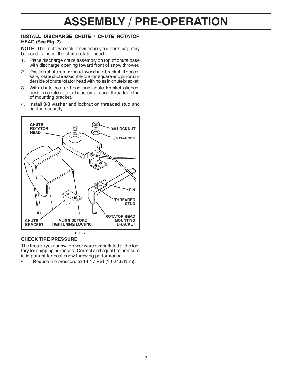 Assembly / pre-operation | Poulan 421892 User Manual | Page 7 / 36