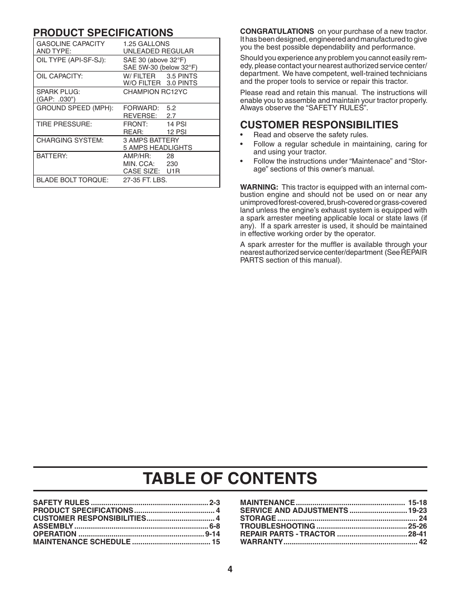 Poulan 186892 User Manual | Page 4 / 44
