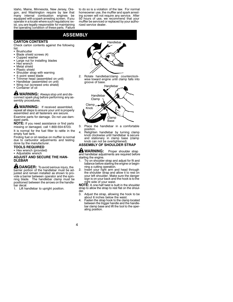 Assembly | Poulan 331 User Manual | Page 4 / 15