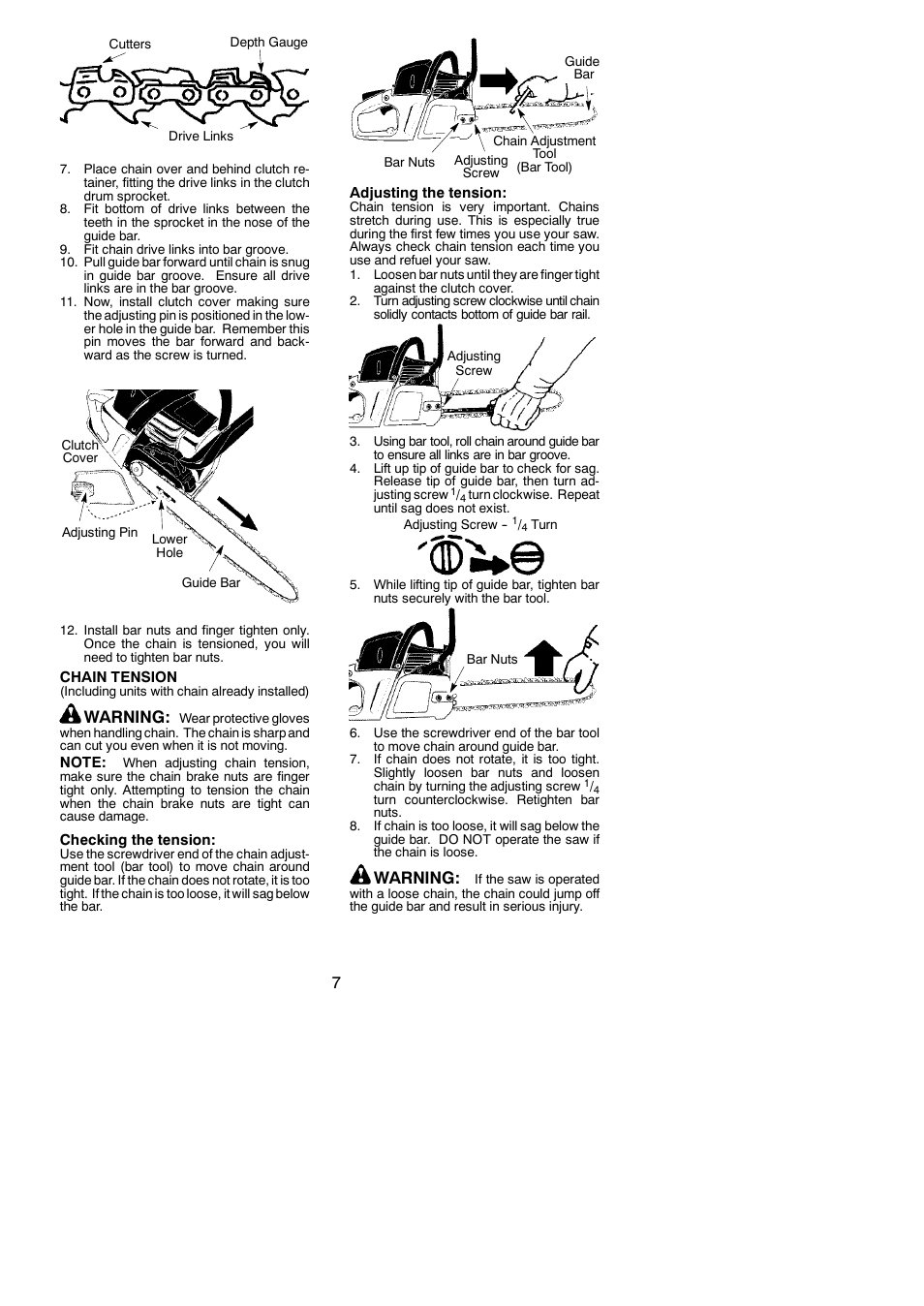 Warning | Poulan Pro PP4218AVHD User Manual | Page 7 / 19