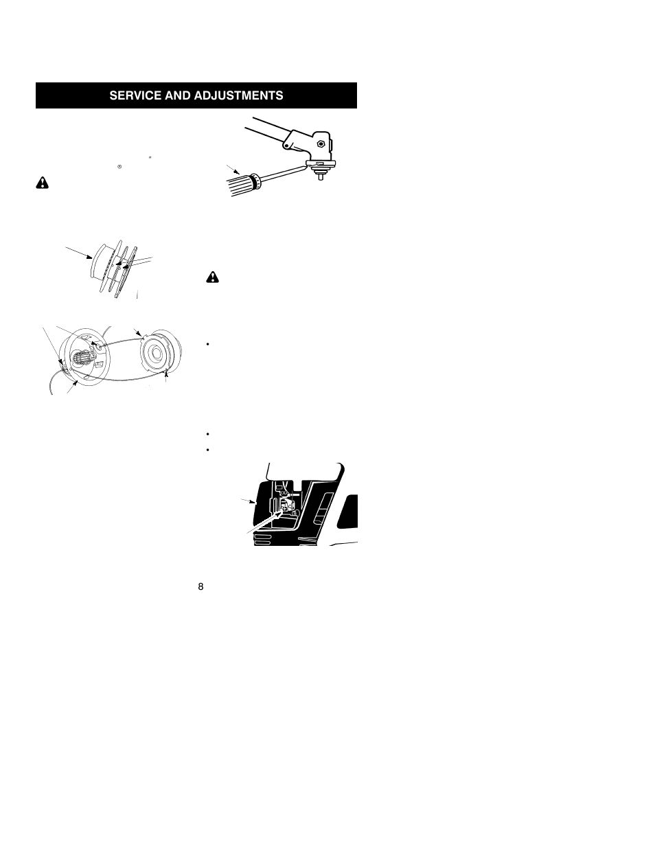 Service and adjustments | Poulan 530164435 User Manual | Page 8 / 12
