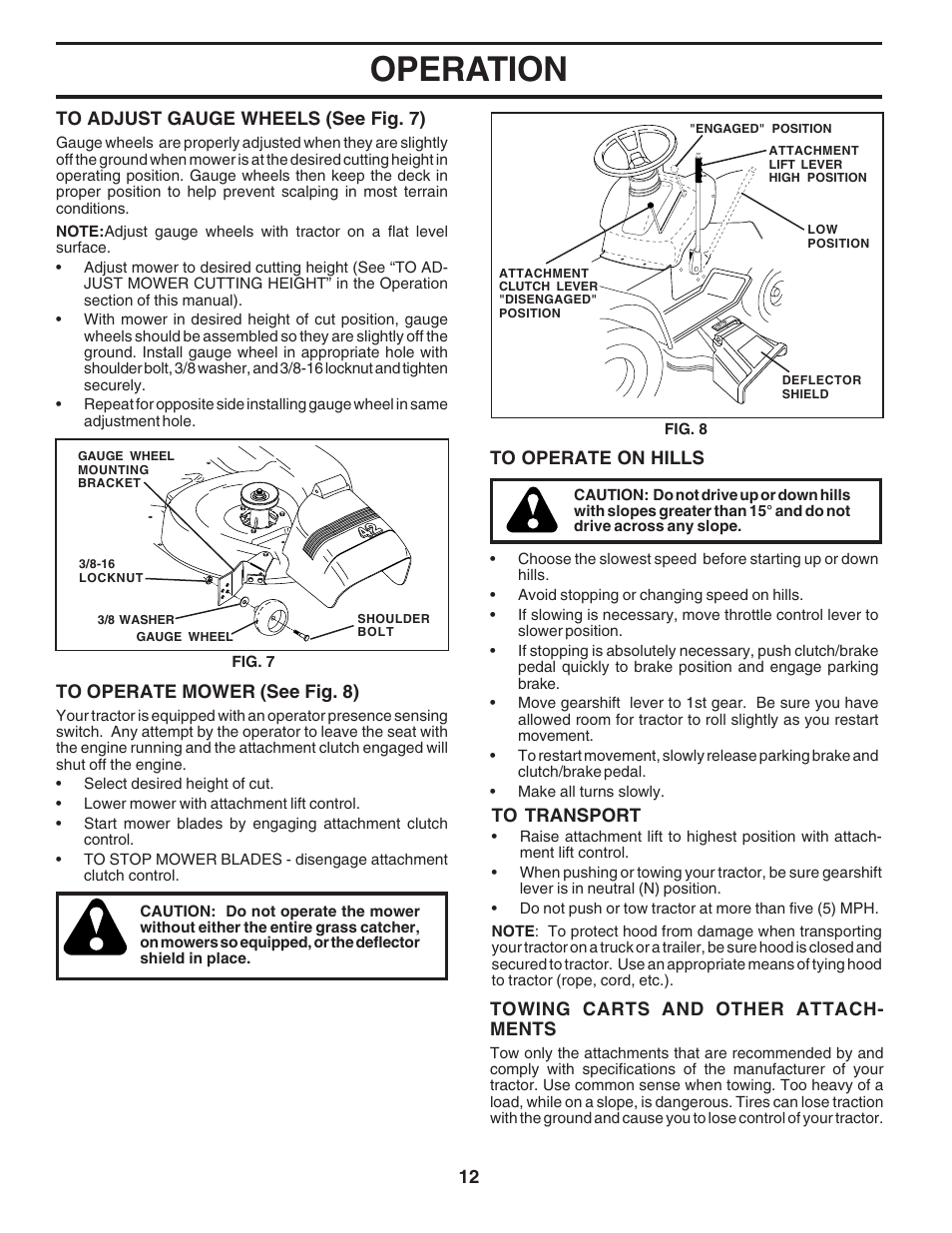 Operation | Poulan 181377 User Manual | Page 12 / 48