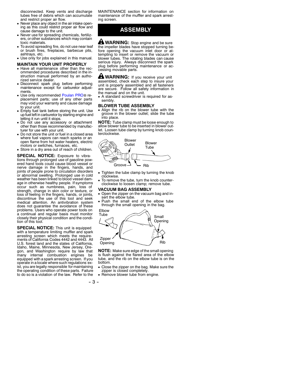 Assembly | Poulan 530086577 User Manual | Page 3 / 9