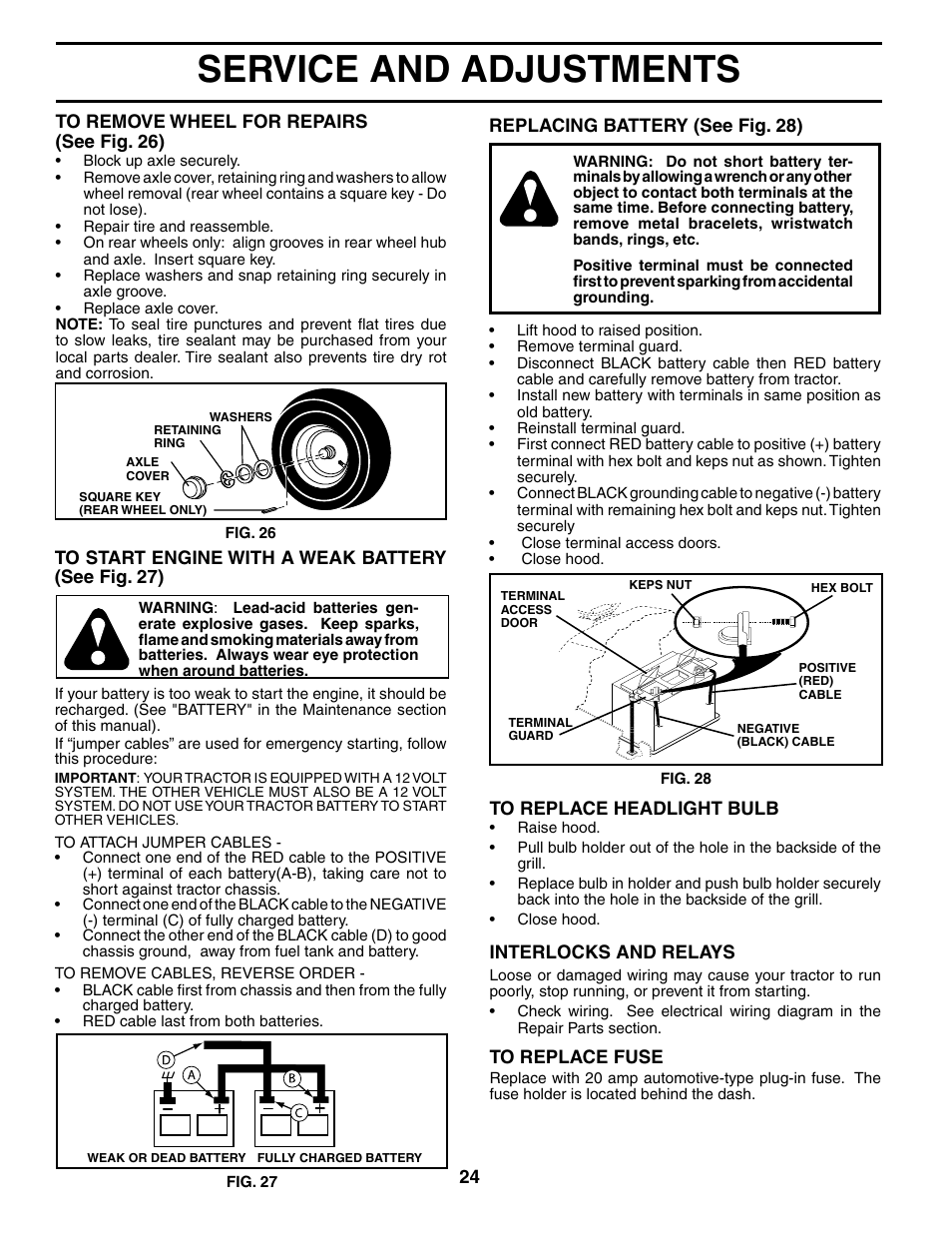 Service and adjustments | Poulan 184433 User Manual | Page 24 / 48