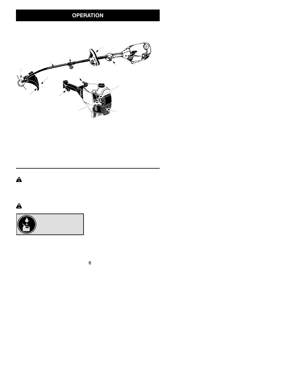 Operation | Poulan PPB100 User Manual | Page 8 / 16