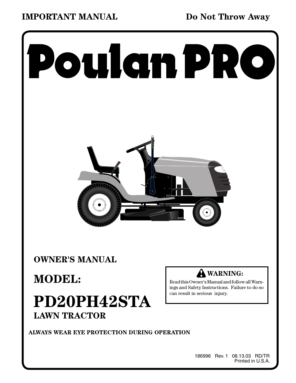 Poulan 186996 User Manual | 48 pages